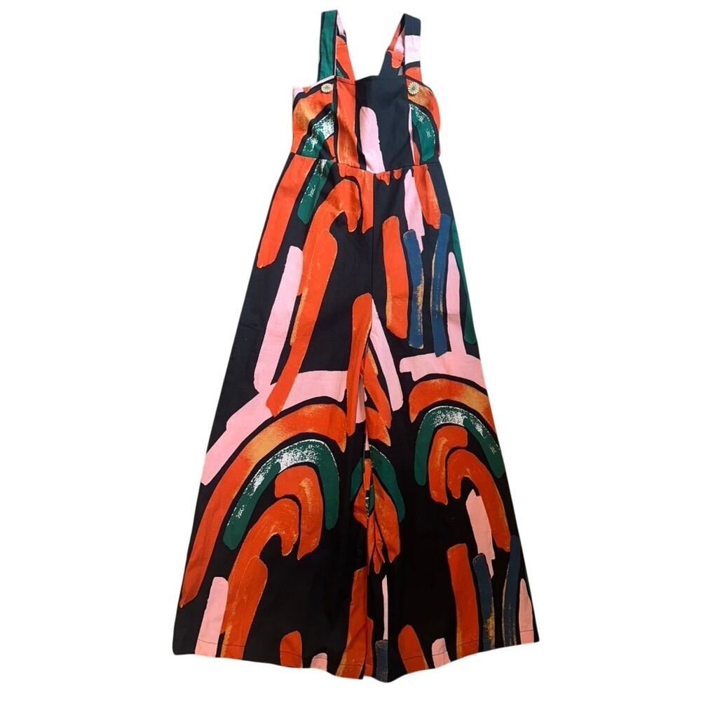 Anthropologie Bel Kazan Arches Abstract Wide Leg Jumpsuit Size S NWT